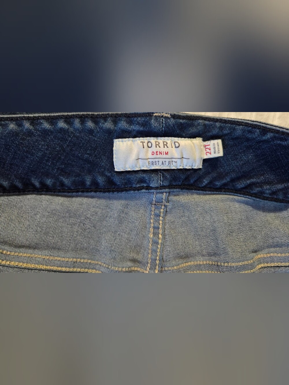 Torrid Denim First at Fit Dark Wash Straight Leg Jeans Size 22T Tall Stretch - Picture 10 of 14